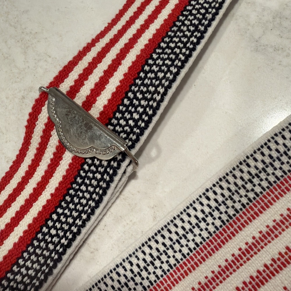 Men's Vintage Suspenders Red White Blue American Flag Style EXCELLENT! - Picture 2 of 5